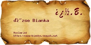 Özse Bianka névjegykártya